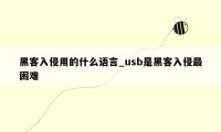 黑客入侵用的什么语言_usb是黑客入侵最困难